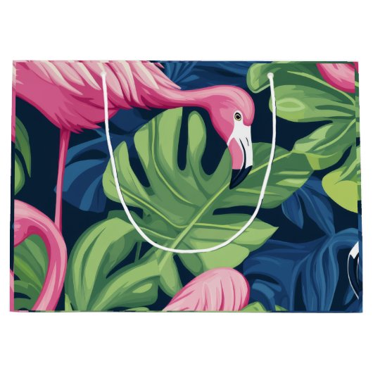 Flamingo Paradise Gift Bag" Groot Cadeauzakje (Voorkant)