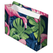 Flamingo Paradise Gift Bag" Groot Cadeauzakje (Voorkant Gekanteld)