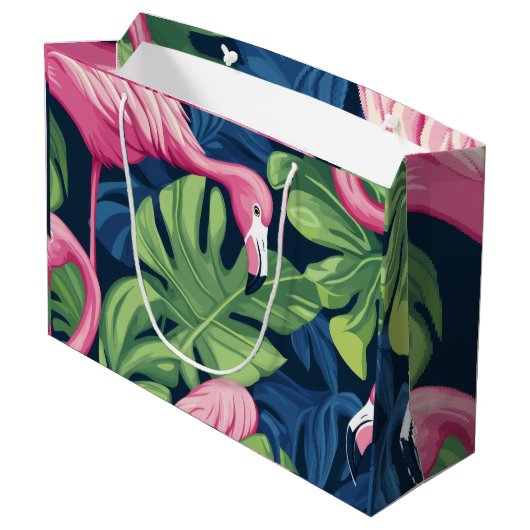 Flamingo Paradise Gift Bag" Groot Cadeauzakje (Achterkant Gekanteld)