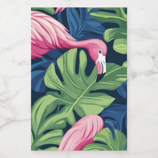 Flamingo Paradise Jar Voedselcontainer Etiket (Enkel label)