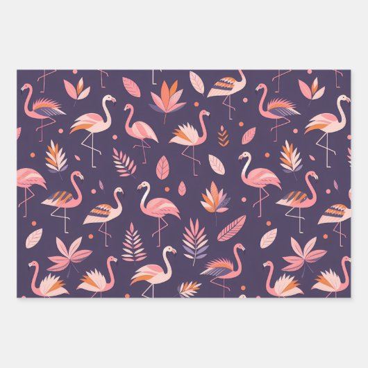 Flamingo Paradise Pattern Inpakpapier Vel (Voorkant)