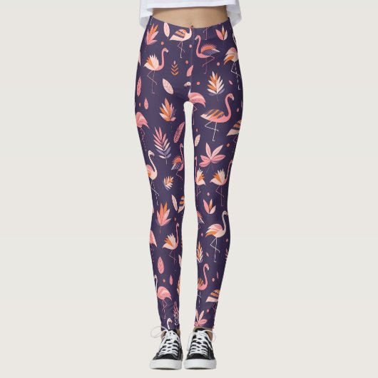 Flamingo Paradise Pattern Leggings (Voorkant)