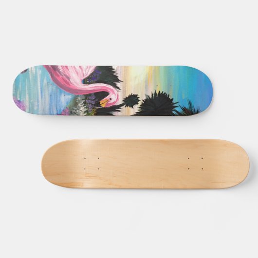 Flamingo Paradise Persoonlijk Skateboard (Horizontaal)