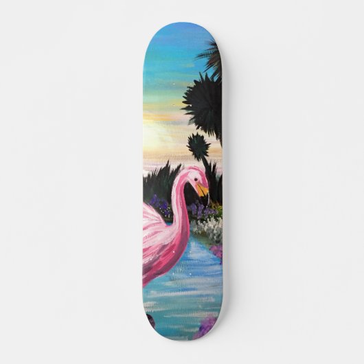 Flamingo Paradise Persoonlijk Skateboard (Voorkant)