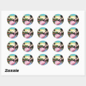 Flamingo Paradise Ronde Sticker (Vel)
