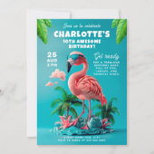Flamingo Paradise Tropical Celebration Bash Kaart (Voorkant)