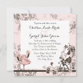 Flamingo Paradise Wedding Kaart (Achterkant)