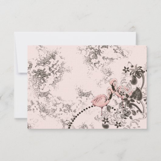 Flamingo Paradise Wedding Response RSVP Kaartje (Achterkant)