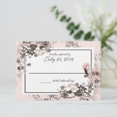 Flamingo Paradise Wedding Response RSVP Kaartje (Staand voorkant)