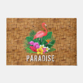 Flamingo Paradise Wicker Print Deurmat (Voorkant)