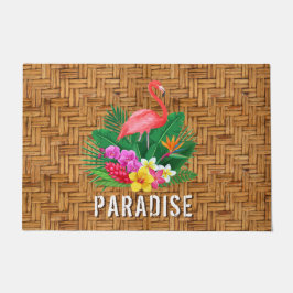 Flamingo Paradise Wicker Print Deurmat