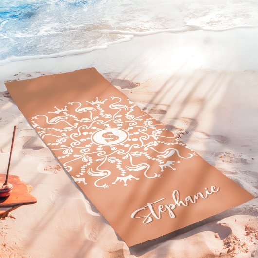 Flamingo Parel Mandala Monogram Koraal Strand Yogamat