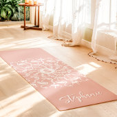 Flamingo Parel Mandala Monogram Roze Strand Yogamat