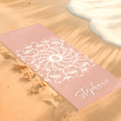 Flamingo Parel Mandala Monogram Roze Strand Yogamat