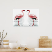 FLAMINGO PARK Flamingo Flock Fine Art Print (Keuken)