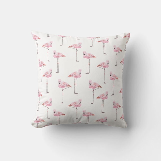 FLAMINGO PARK PINK EN WHITE FLAMINGO Cushion Kussen (Voorkant)