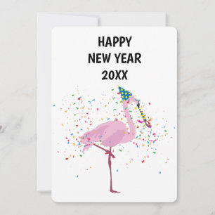 Flamingo Parting - Animals Holiday New Years Card Feestdagenkaart