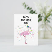 Flamingo Parting - Animals Holiday New Years Card Feestdagenkaart (Staand voorkant)