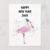 Flamingo Parting - Animals Holiday New Years Card Feestdagenkaart (Voorkant)