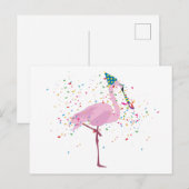 Flamingo Parting - Dieren met een partij Briefkaart (Voorkant / Achterkant)