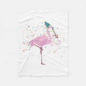 Flamingo Parting - Dieren met een partij Fleece Deken (Voorkant)