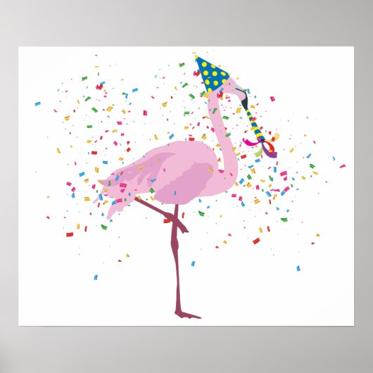 Flamingo Parting - Dieren met een partij Poster (Voorkant)
