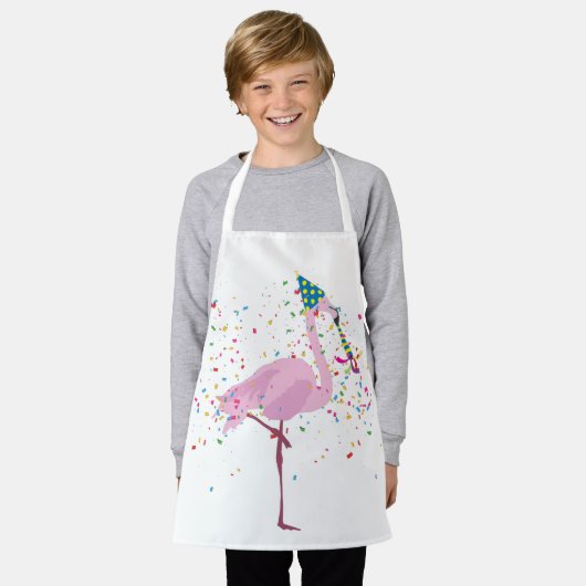 Flamingo Parting - Dieren met een partij Schort (Gedragen)