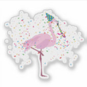 Flamingo Parting - Dieren met een partij Sticker (Voorkant)