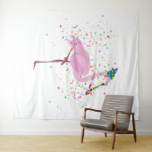 Flamingo Parting - Dieren met een partij Wandkleed (In Situ (horizontaal))