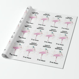 Flamingo Parting - Dieren op de Birthday Party Cadeaupapier