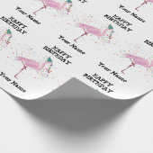 Flamingo Parting - Dieren op de Birthday Party Cadeaupapier (Hoek)