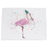 Flamingo Parting - Dieren op de Birthday Party Groot Cadeauzakje (Voorkant)