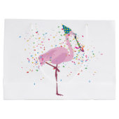 Flamingo Parting - Dieren op de Birthday Party Groot Cadeauzakje (Achterkant)