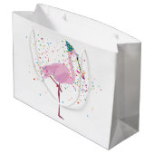 Flamingo Parting - Dieren op de Birthday Party Groot Cadeauzakje (Achterkant Gekanteld)