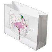 Flamingo Parting - Dieren op de Birthday Party Groot Cadeauzakje (Voorkant Gekanteld)