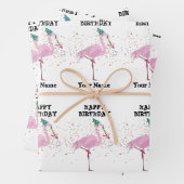 Flamingo Parting - Dieren op de Birthday Party Inpakpapier Vel (In situ)