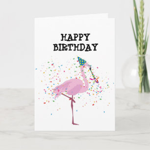 Flamingo Parting - Dieren op de Birthday Party Kaart