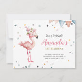 Flamingo Party Animals Roze Verjaardag Uitnodiging (Voorkant)
