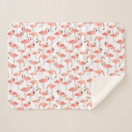 Flamingo Party Baby Sherpa Deken