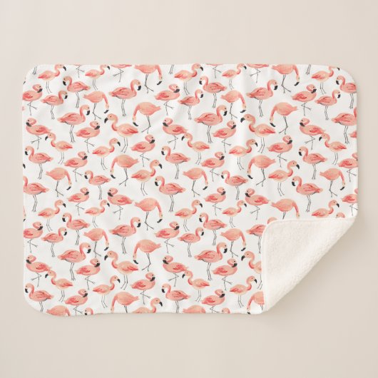 Flamingo Party Baby Sherpa Deken (Voorkant (horizontaal))