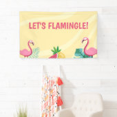 Flamingo Party - Bewerkbaar bord/banner/achtergron Spandoek (Insitu)