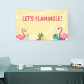 Flamingo Party - Bewerkbaar bord/banner/achtergron Spandoek (Beurs)