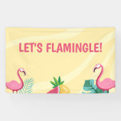 Flamingo Party - Bewerkbaar bord/banner/achtergron Spandoek (Horizontaal)