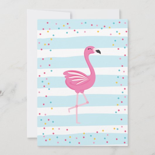 Flamingo Party Birthday Invitation Kaart (Achterkant)