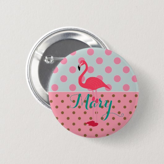Flamingo Party Button for Celebration (Voorkant /achterkant)