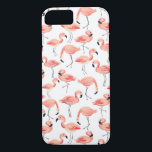Flamingo Party iPhone 8/7 Hoesje<br><div class="desc">Handbeschilderd roze flamingo patroon ontwerp van Shelby Allison.</div>