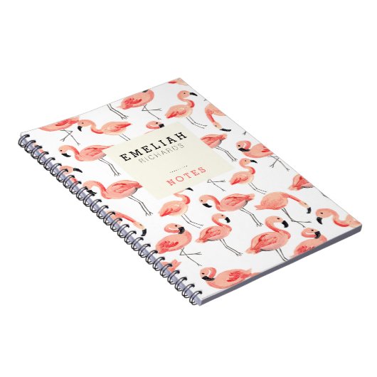 Flamingo Party Custom Notebook Notitieboek (Rechterzijde)