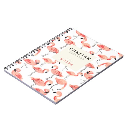 Flamingo Party Custom Notebook Notitieboek (Linkerzijde)