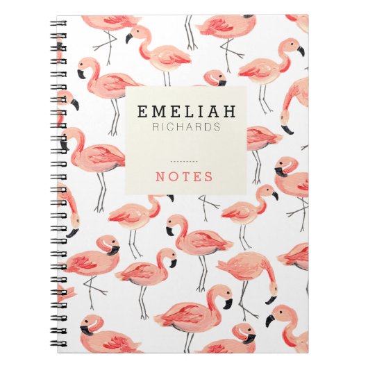 Flamingo Party Custom Notebook Notitieboek (Voorkant)