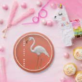 Flamingo Party Elegeant Peach Papieren Bordje (Feest)